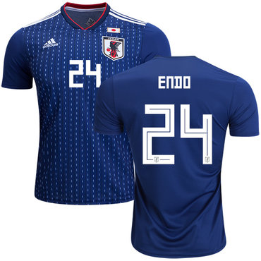 Japan #24 Endo Home Soccer Country Jersey