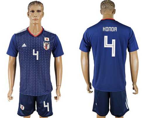 Japan #4 Honda Home Soccer Country Jersey