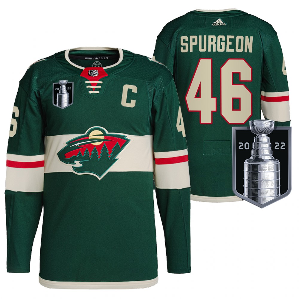 Jared Spurgeon Jersey Minnesota Wild 2022 Stanley Cup Playoffs Green Authentic Pro