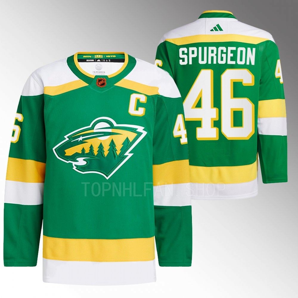 Jared Spurgeon Minnesota Wild Reverse Retro 2.0 Authentic Pro Green 2022 Jersey