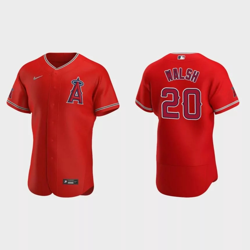 Jared Walsh #20 Los Angeles Angels Authentic Alternate Jersey – Red