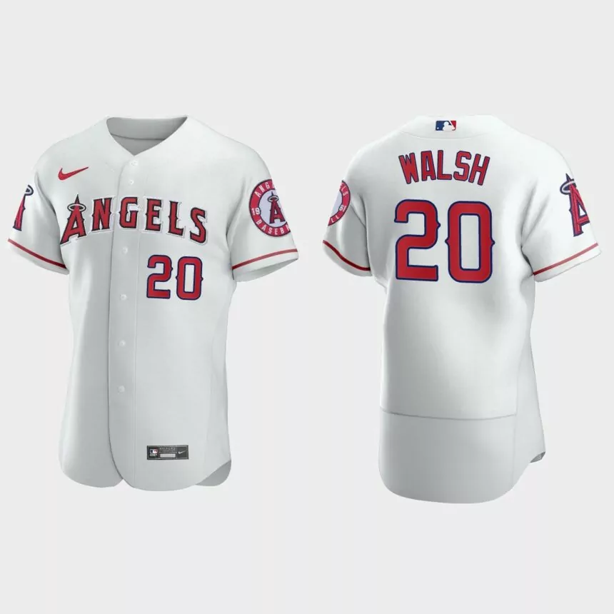 Jared Walsh #20 Los Angeles Angels Authentic Home Jersey – White