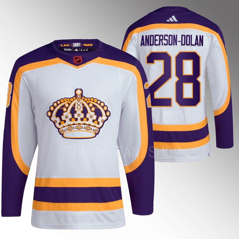 Jaret Anderson-Dolan 2022 Los Angeles Kings White Reverse Retro 2.0 Authentic Primegreen Jersey