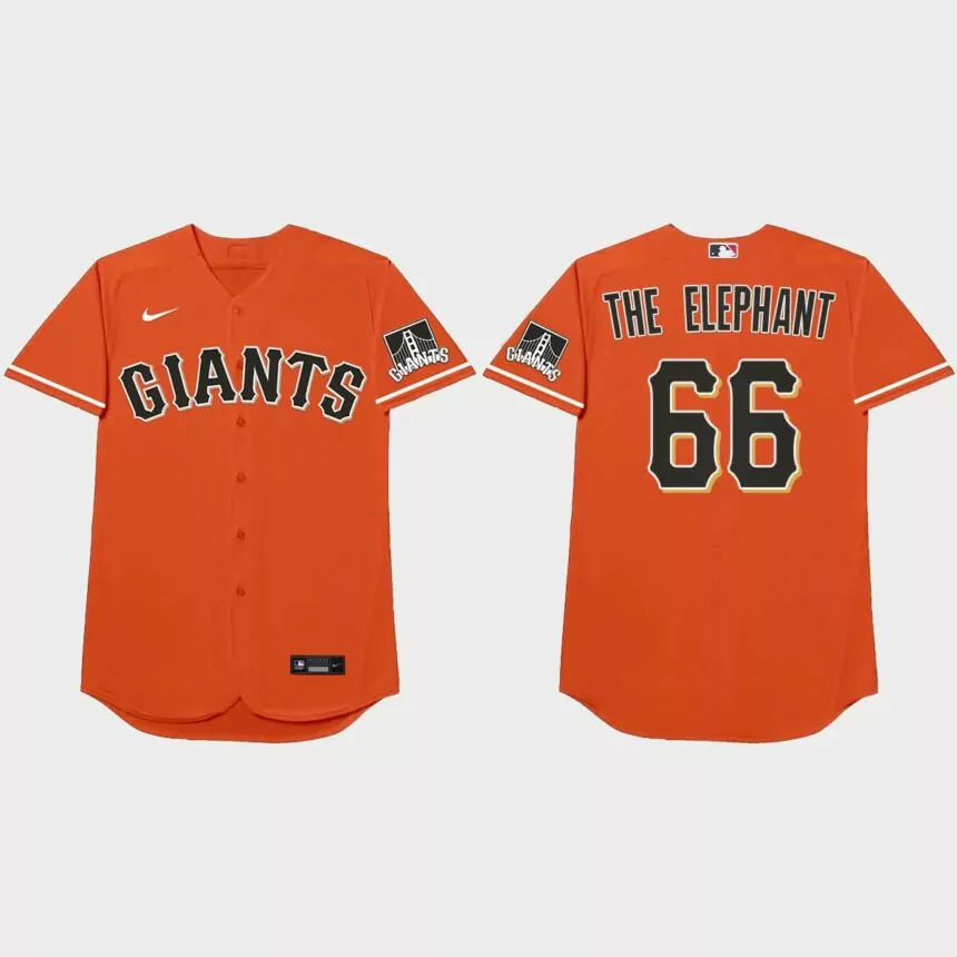 Jarlin Garcia Nickname Giants 2021 Players’ Weekend The Elephant Jersey – Orange