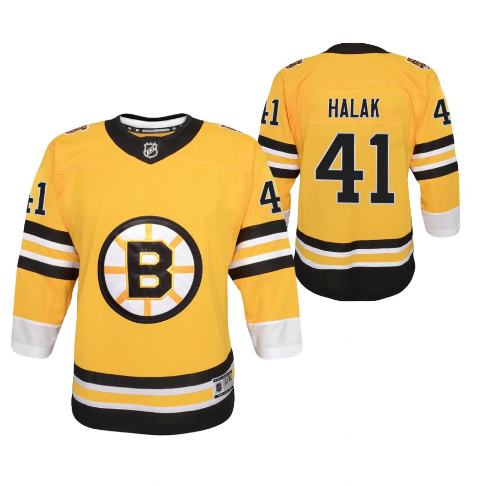 Jaroslav Halak Boston Bruins 2021 Reverse Retro Gold Youth Jersey Replica Stitched