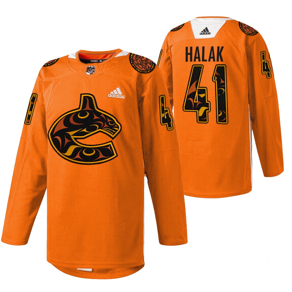 Jaroslav Halak Vancouver Canucks Orange 2022 First Nations Night Jersey Every Child Matters