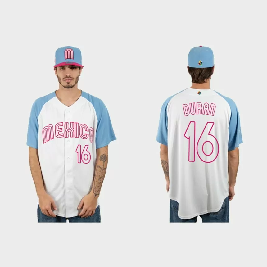 Jarren Duran Mexico Baseball 2023 World Baseball Classic Jersey – White Blue
