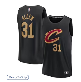 Jarrett Allen Cleveland Cavaliers Fanatics Fast Break Replica Jersey - Statement Edition - Black