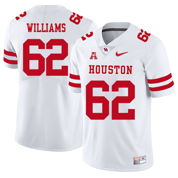 Jarrid Williams Houston Cougars Men's Jersey - #62 NCAA White Stitched Authentic