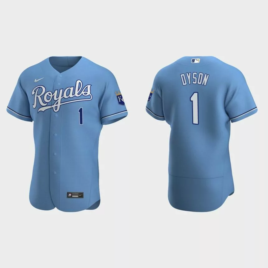 Jarrod Dyson #1 Kansas City Royals Authentic Alternate Jersey – Light Blue