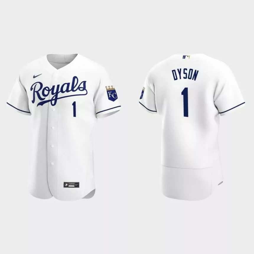 Jarrod Dyson #1 Kansas City Royals Authentic Home Jersey – White