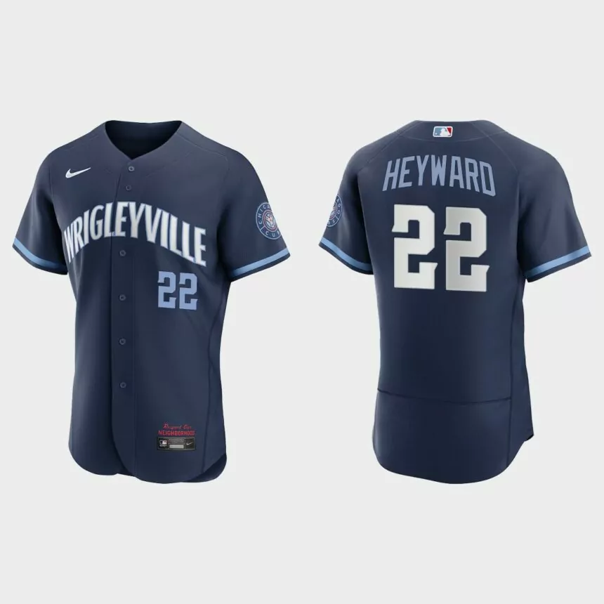 Jason Heyward Chicago Cubs 2021 City Connect Authentic Jersey – Navy