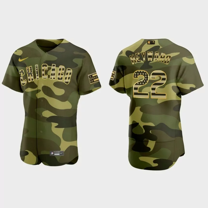 Jason Heyward Chicago Cubs 2022 Armed Forces Day Authentic Jersey – Camo
