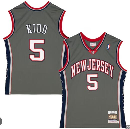 Jason Kidd #5 New Jersey Nets 2004-05 Mitchell & Ness Authentic NBA Jersey Grey