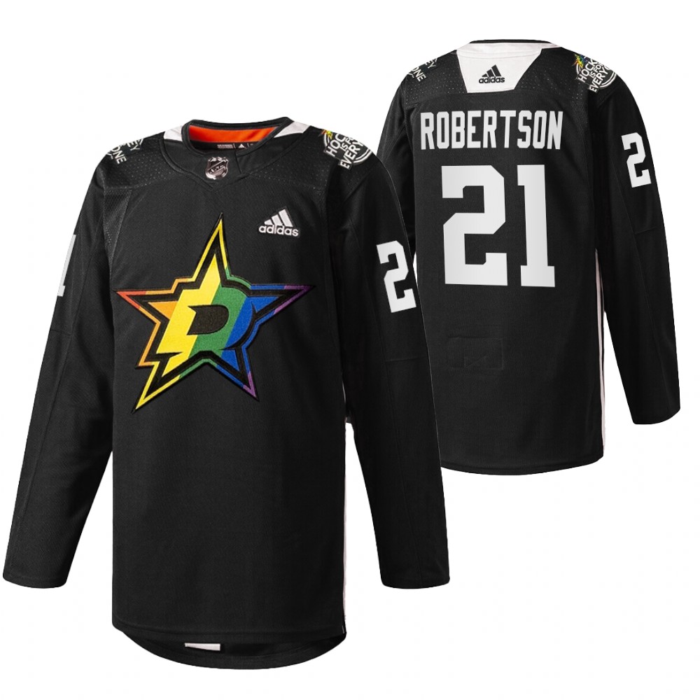 Jason Robertson Stars Pride Night 2022 Jersey Black Warmup