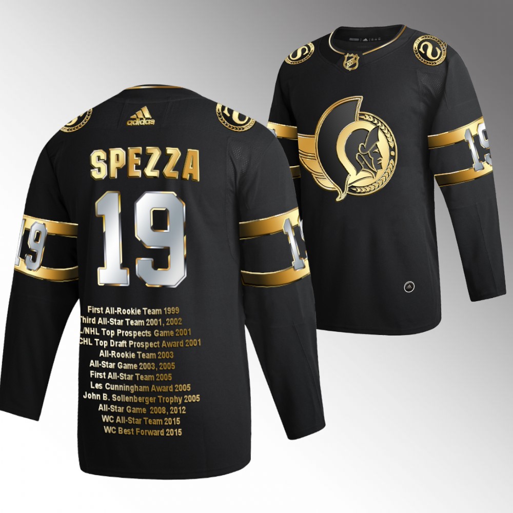 Jason Spezza Senators #19 Black Golden Exclusive Career Awards Jersey