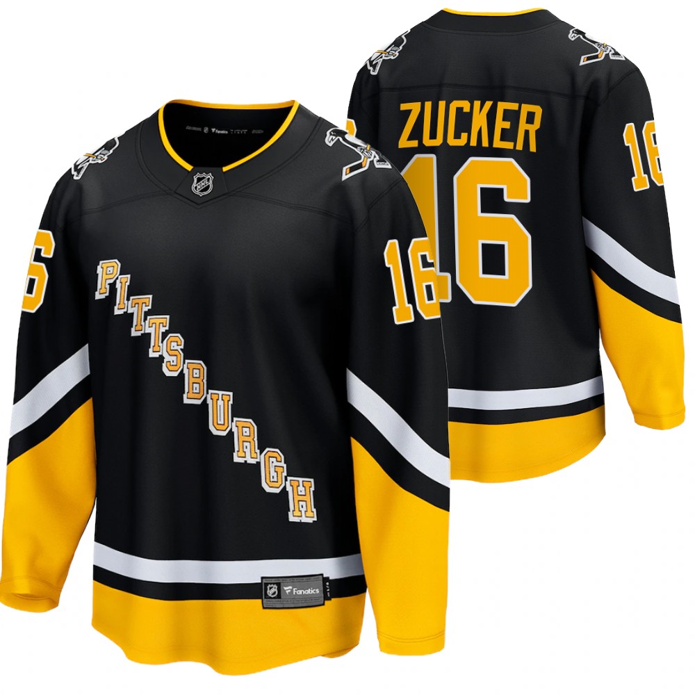 Jason Zucker Jersey Pittsburgh Penguins Alternate Black 2021-22 Premier Breakaway