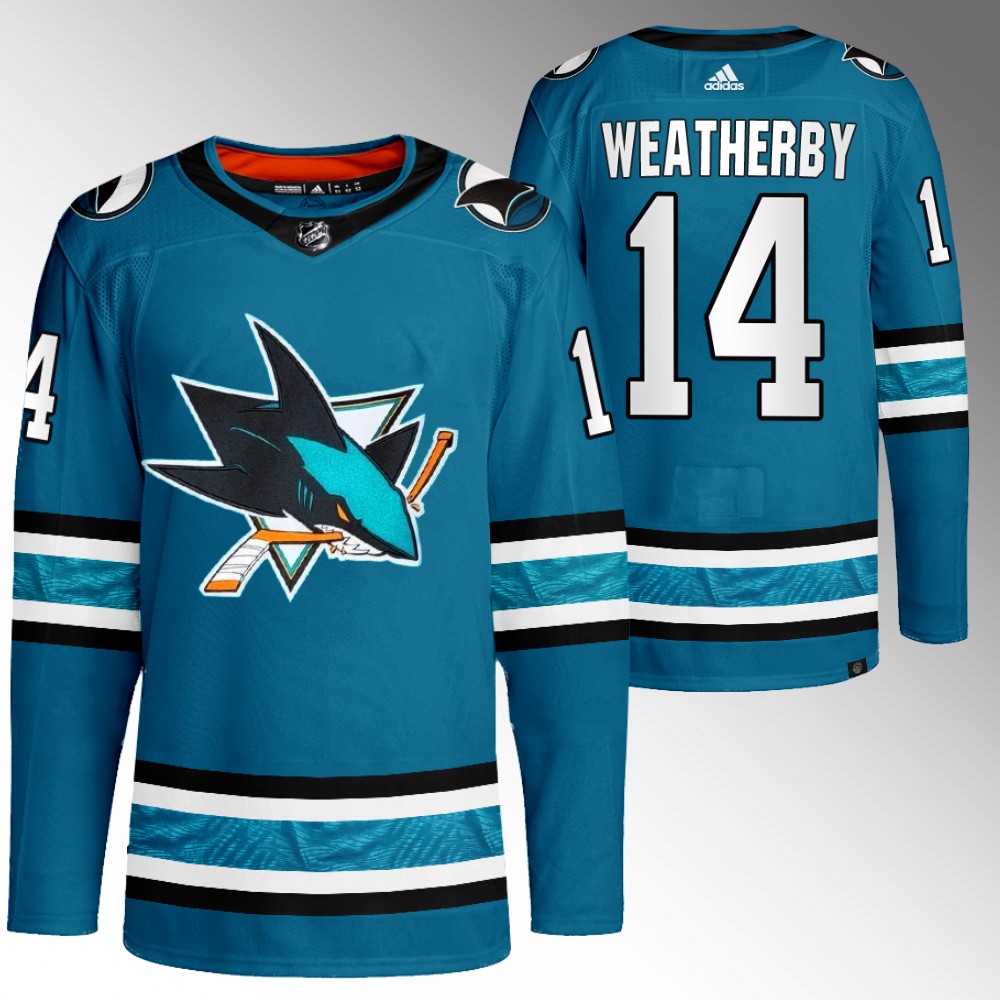 Jasper Weatherby San Jose Sharks Teal Home Primegreen Authentic Jersey