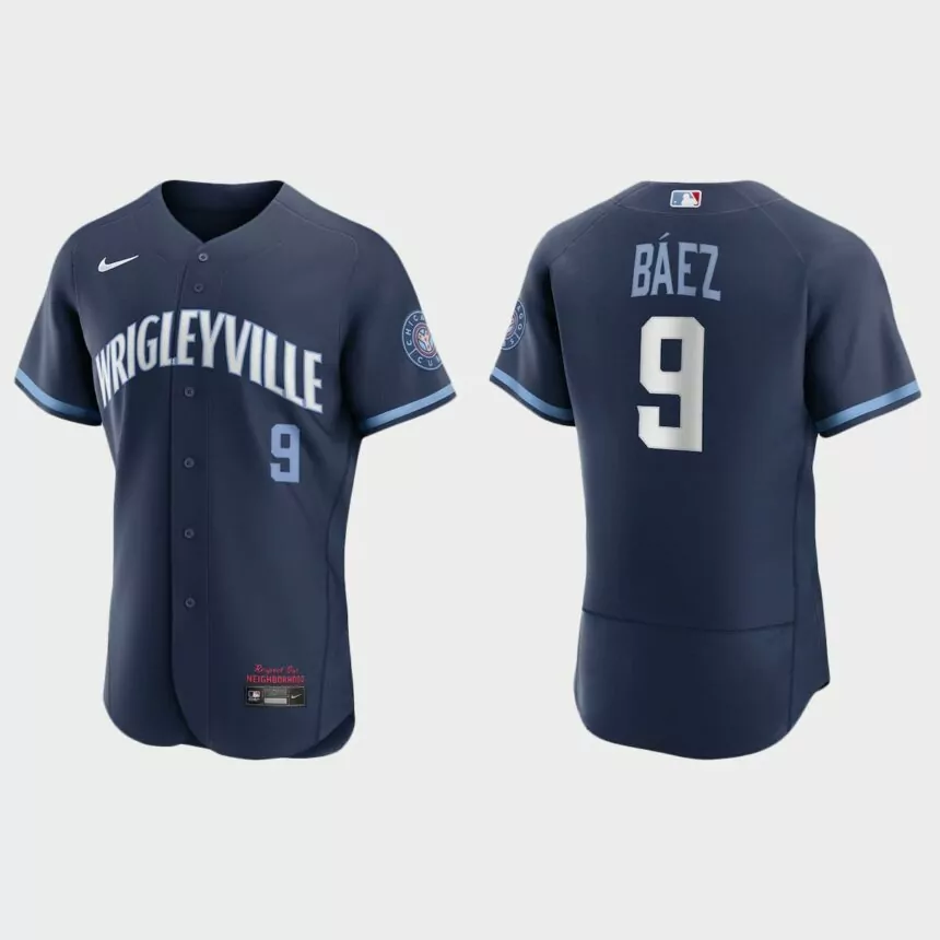 Javier Baez Chicago Cubs 2021 City Connect Authentic Jersey – Navy