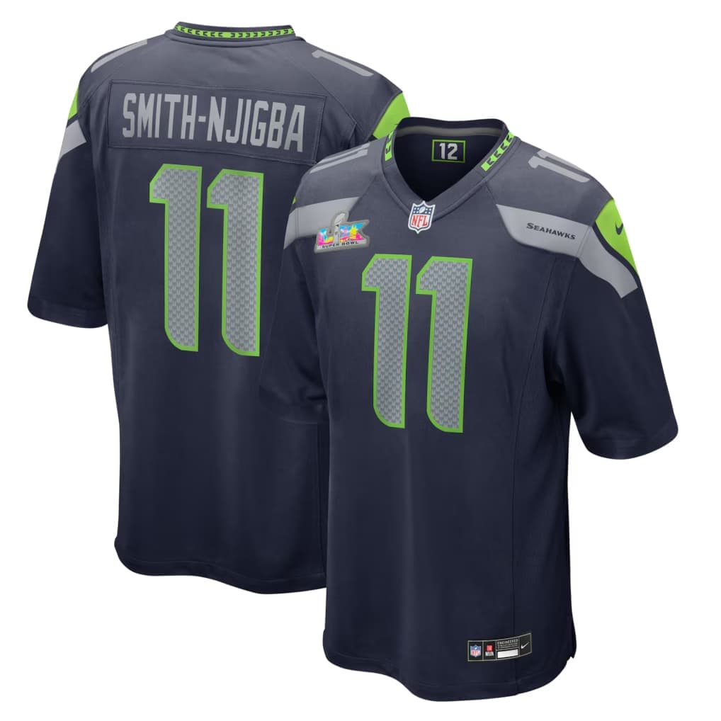 Jaxon Smith-Njigba Seattle Seahawks Nike Super Bowl LX Patch Game Jersey - College Navy