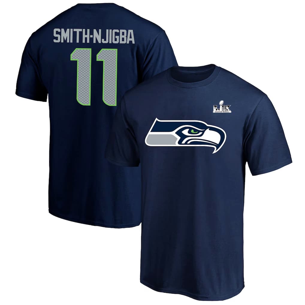 Jaxon Smith-Njigba Seattle Seahawks Nike Super Bowl LX Patch Name & Number T-Shirt - College  Navy