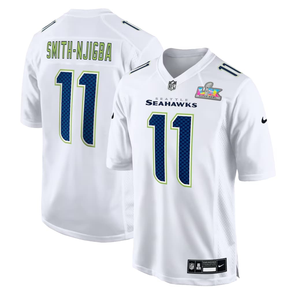 Jaxon Smith-Njigba Seattle Seahawks Nike Super Bowl LX Patch Tundra Fashion Game Jersey - White