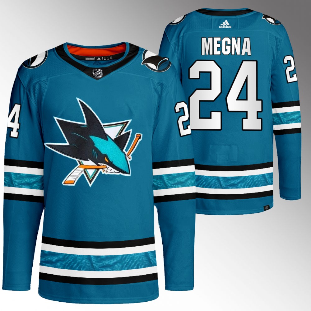 Jaycob Megna San Jose Sharks Teal Home Primegreen Authentic Jersey