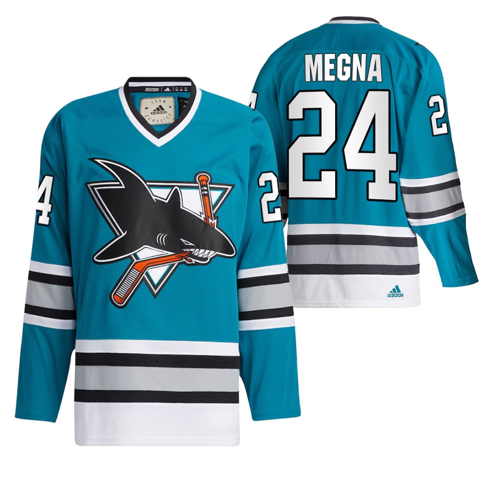Jaycob Megna San Jose Sharks Teal Team Classics 2022 Jersey Authentic
