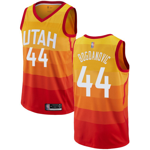 Jazz #44 Bojan Bogdanovic Orange Basketball Swingman City Edition Jersey