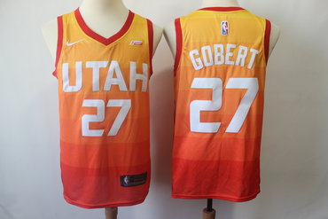 Jazz 27 Rudy Gobert Orange City Edition Nike Swingman Jersey