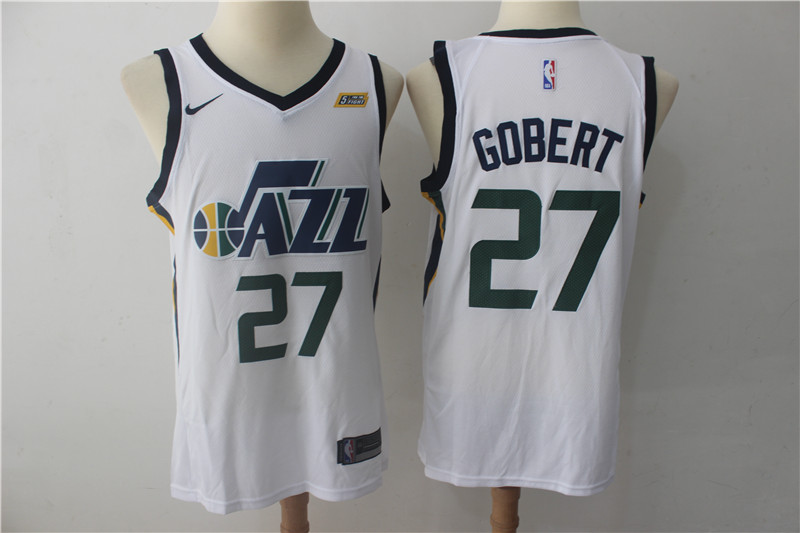 Jazz 27 Rudy Gobert White Nike Swingman Jersey