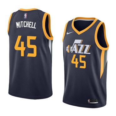 Jazz 45 Donovan Mitchell Navy Nike Swingman Jersey(Without The Sponsor's Logo)
