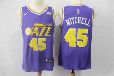 Jazz 45 Donovan Mitchell Purple Nike Swingman Jersey