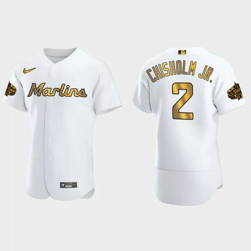 Jazz Chisholm Jr. Miami Marlins 2022 MLB All-Star Game Authentic Jersey – White Gold