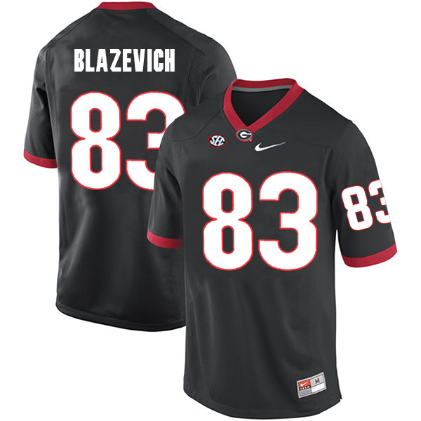 Jeb Blazevich Georgia Bulldogs Men's Jersey - #83 NCAA Black Limited Home