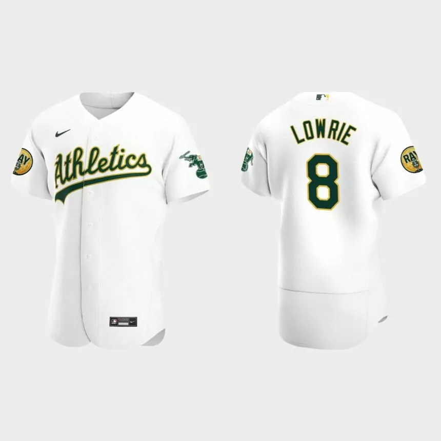Jed Lowrie Oakland Athletics 2022 Ray Fosse Patch Authentic Jersey – White