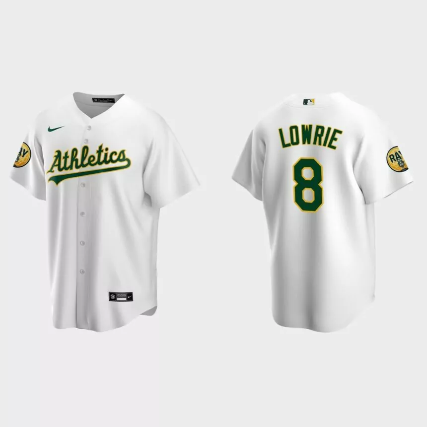 Jed Lowrie Oakland Athletics 2022 Ray Fosse Patch Replica Jersey – White
