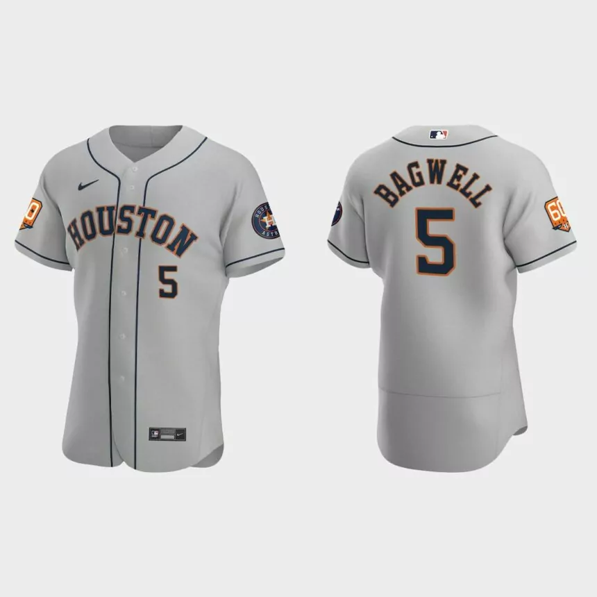 Jeff Bagwell Houston Astros 60th Anniversary Authentic Jersey – Gray