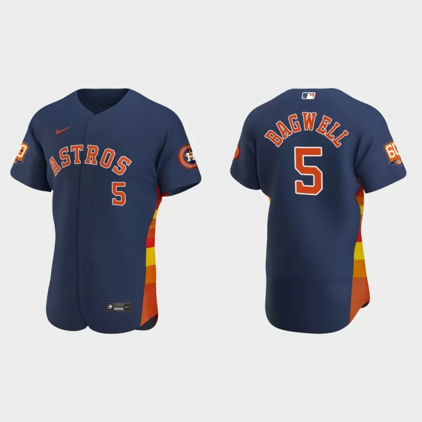 Jeff Bagwell Houston Astros 60th Anniversary Authentic Jersey – Navy