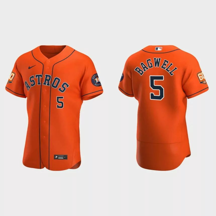 Jeff Bagwell Houston Astros 60th Anniversary Authentic Jersey – Orange