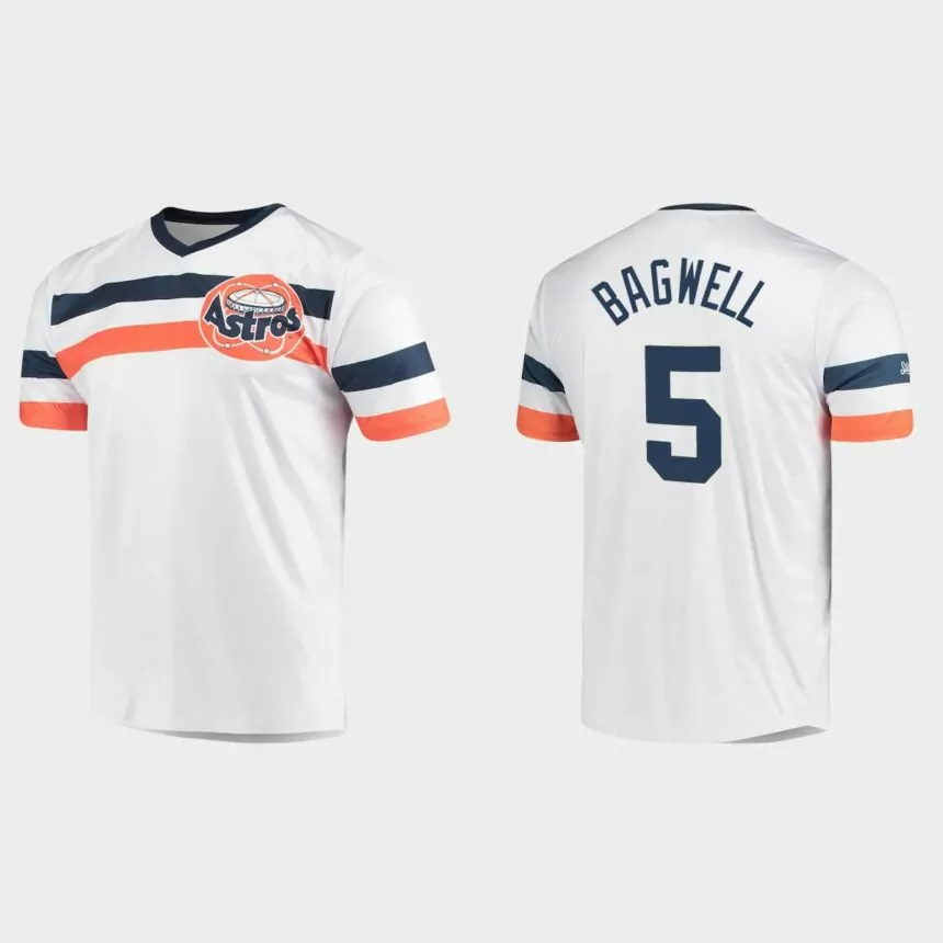 Jeff Bagwell Houston Astros Cooperstown Collection V-Neck Jersey – White