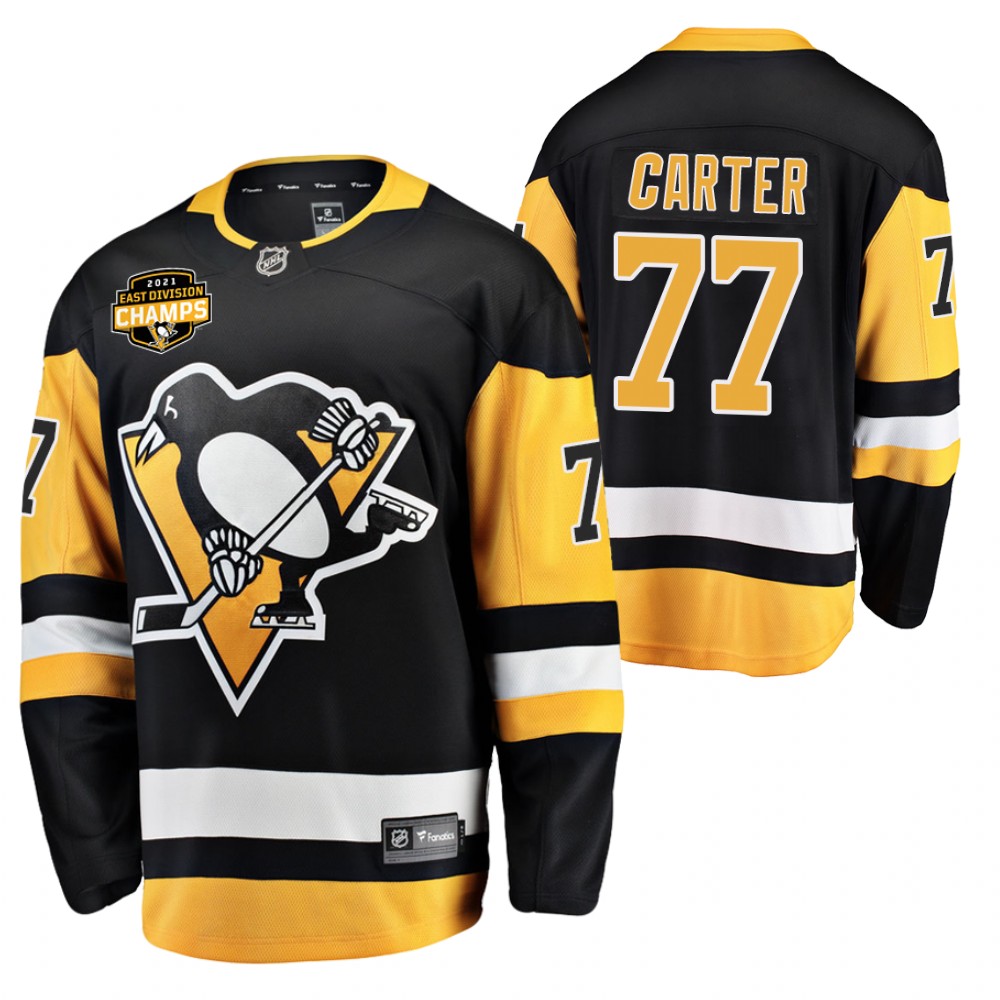 Jeff Carter Penguins 2021 East Division Champions Black Jersey