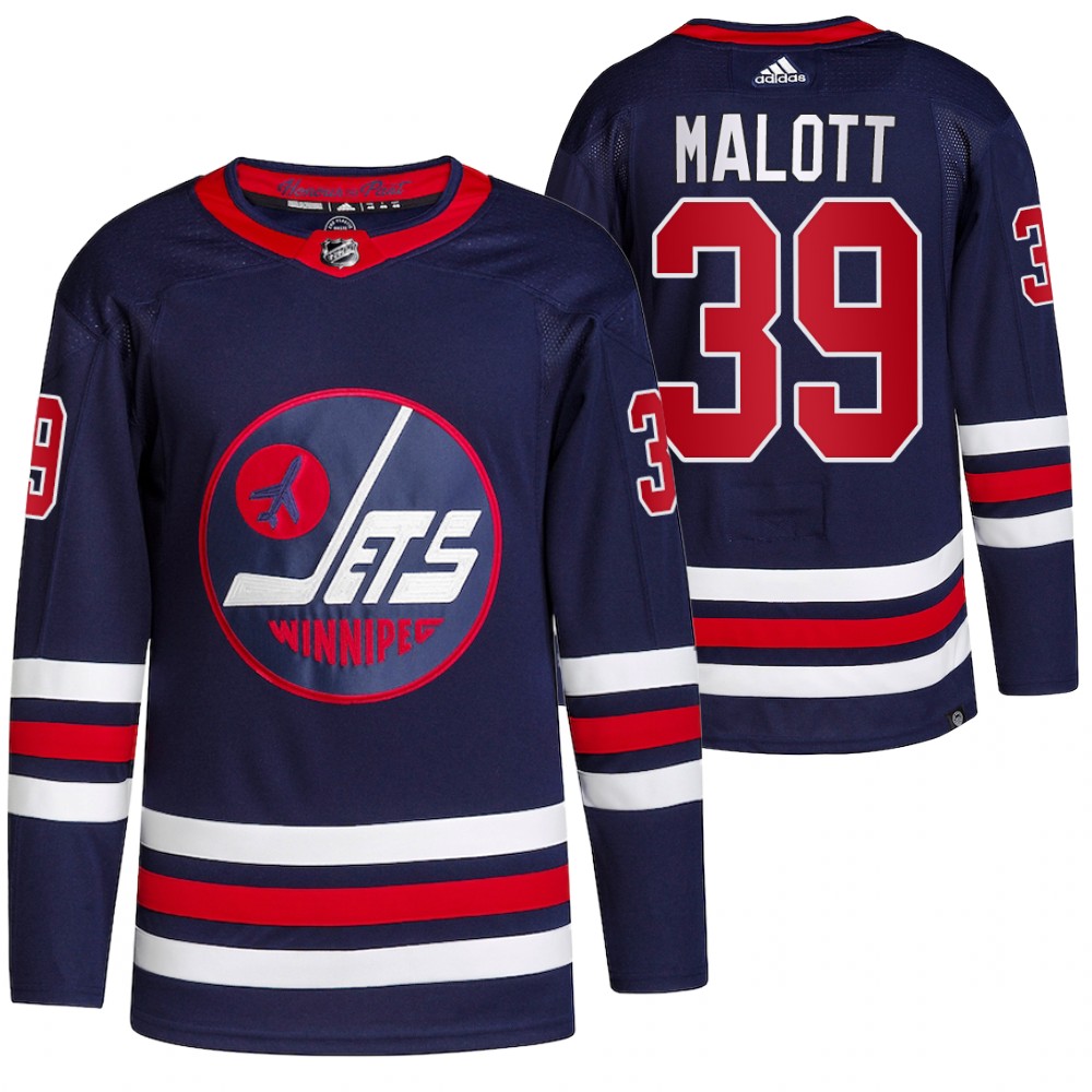 Jeff Malott Winnipeg Jets Navy Alternate Primegreen Authentic Pro Jersey