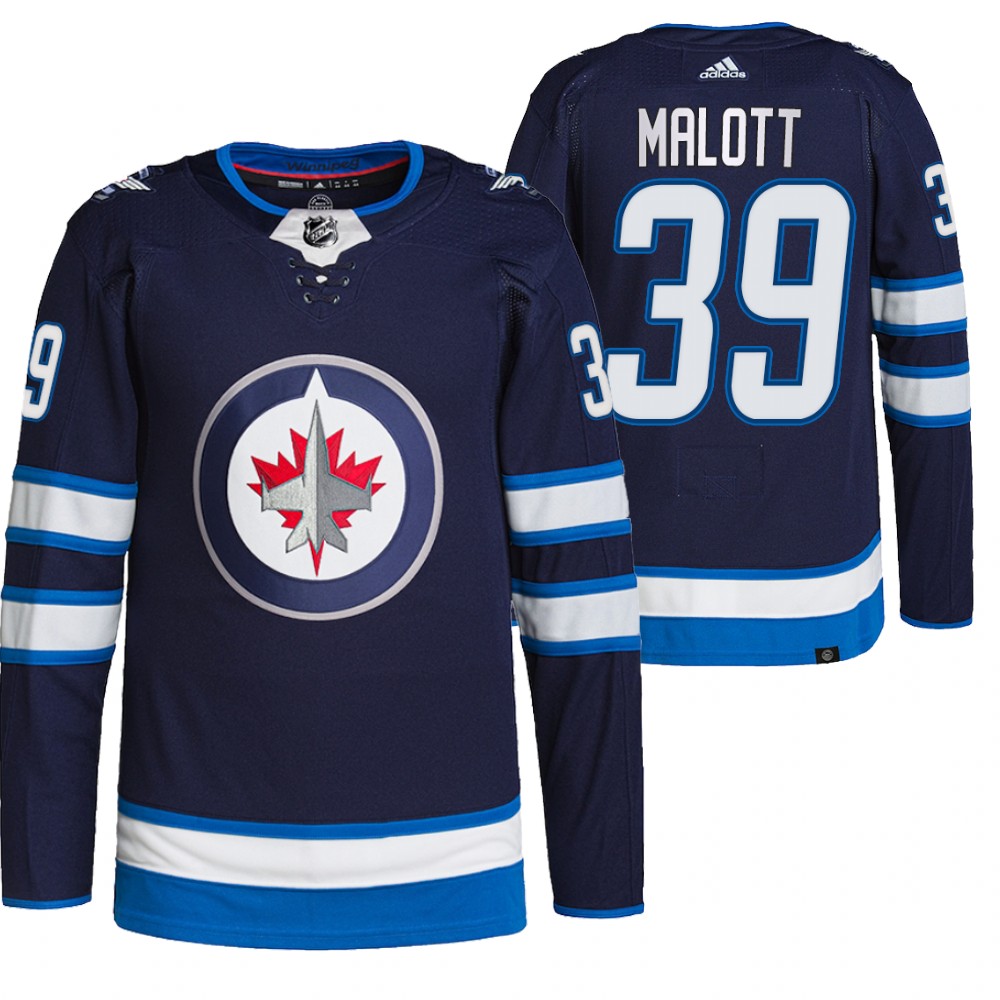 Jeff Malott Winnipeg Jets Navy Home Primegreen Authentic Pro Jersey
