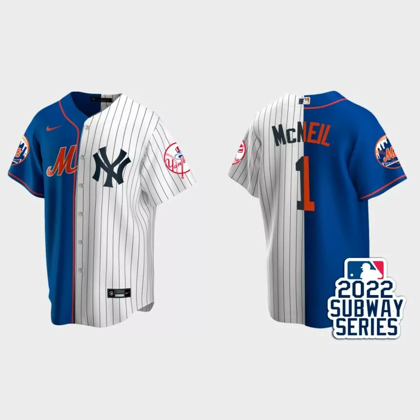 Jeff McNeil New York Mets 2022 Subway Series Split Jersey – Royal White