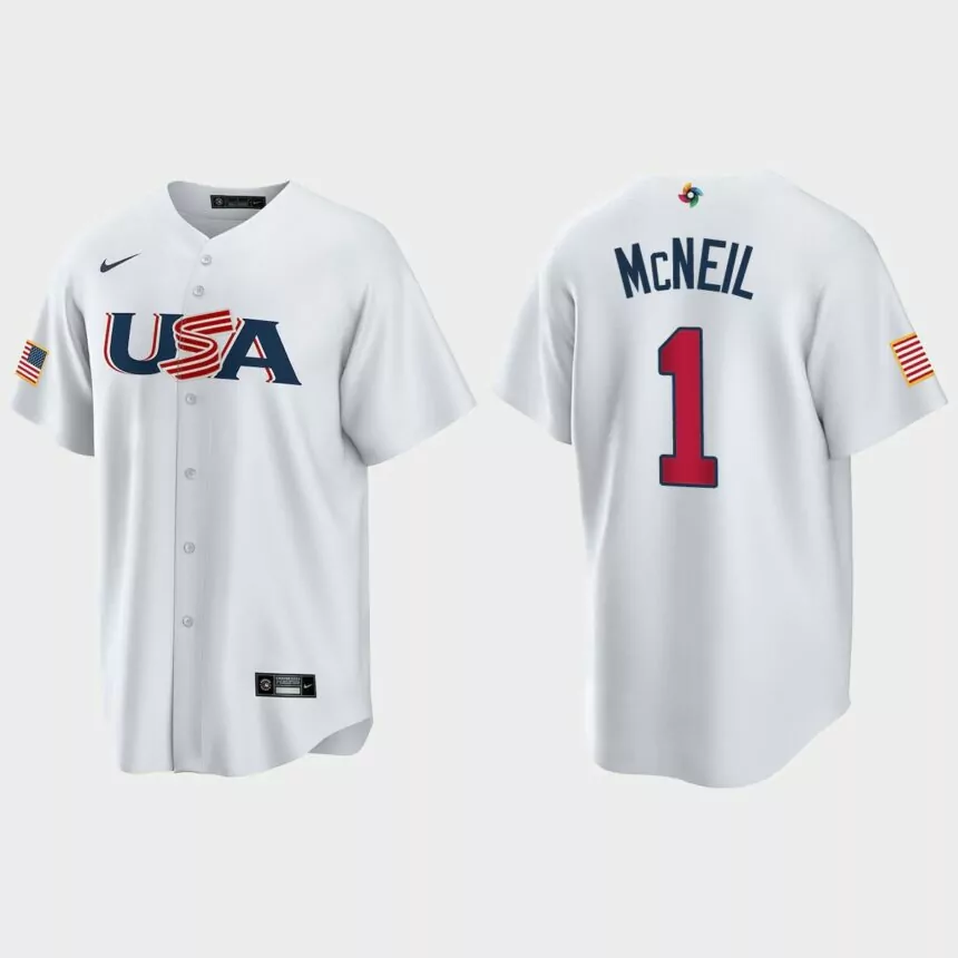 Jeff McNeil New York Mets 2023 World Baseball Classic USA Replica Jersey – White