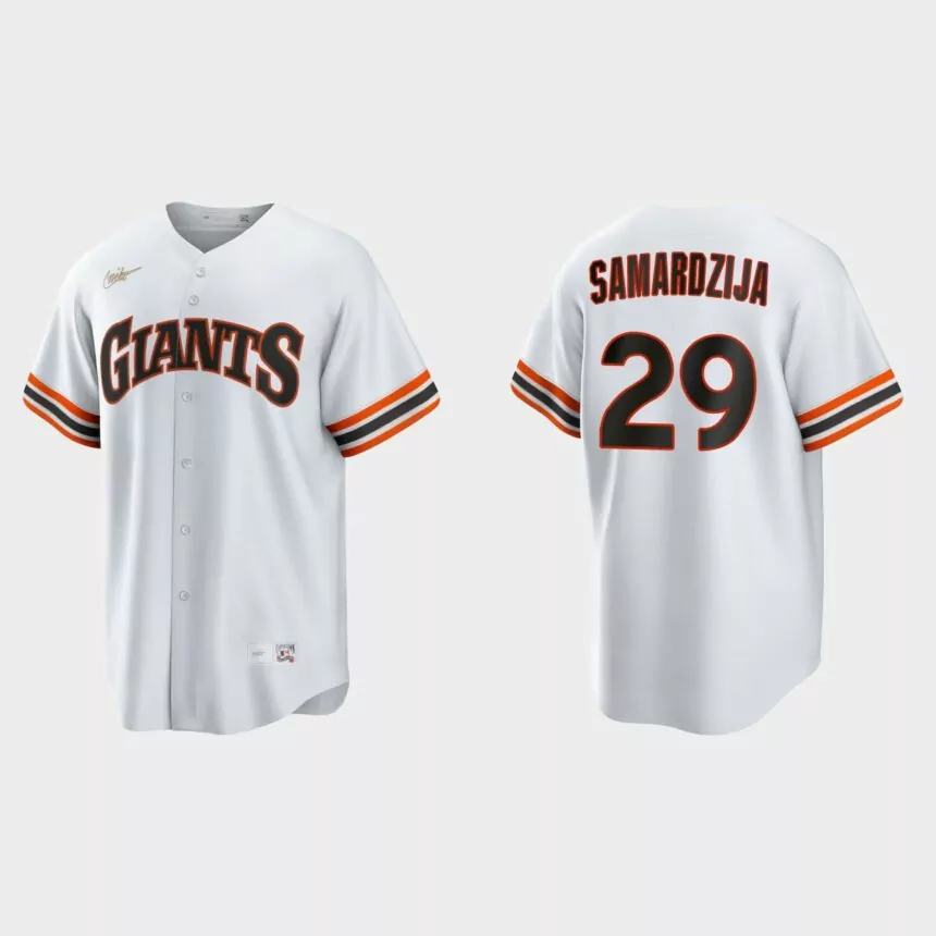Jeff Samardzija San Francisco Giants Cooperstown Home Jersey – White