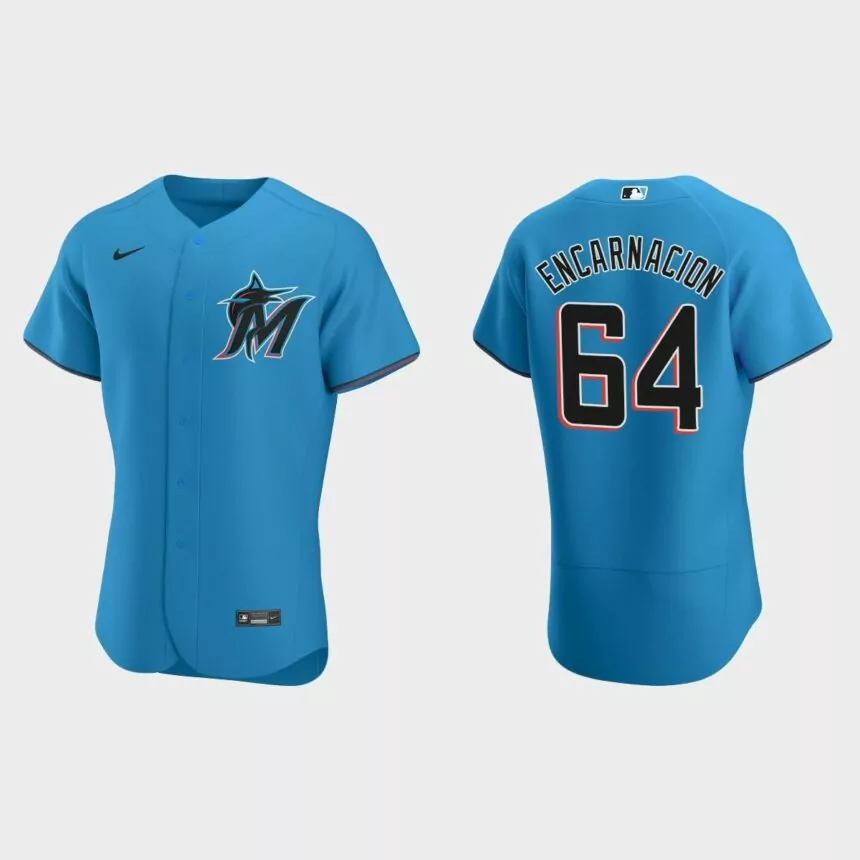 Jerar Encarnacion Miami Marlins Authentic Alternate Jersey – Blue