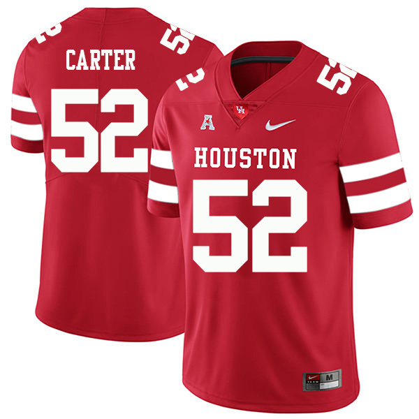 Jerard Carter Houston Cougars Men's Jersey - #52 NCAA Red Stitched Authentic