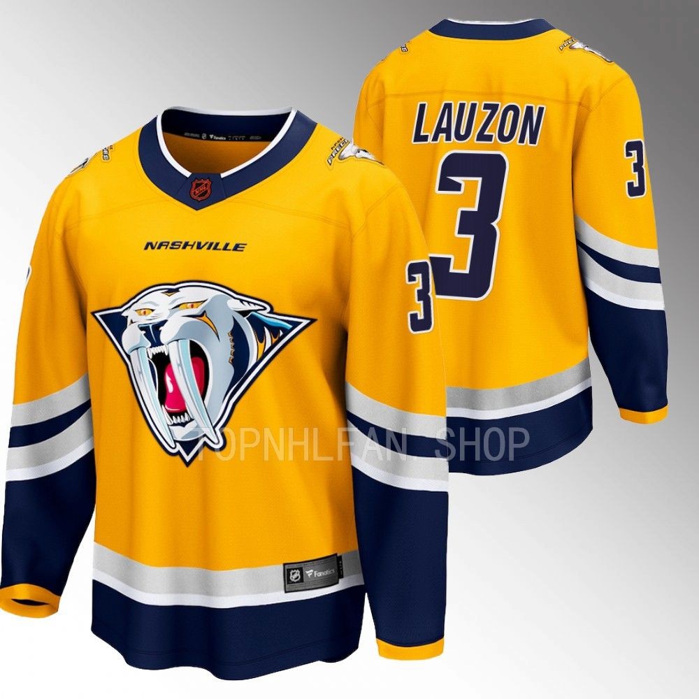 Jeremy Lauzon Nashville Predators Jersey Special Edition 2.0 Yellow 2022 Breakaway